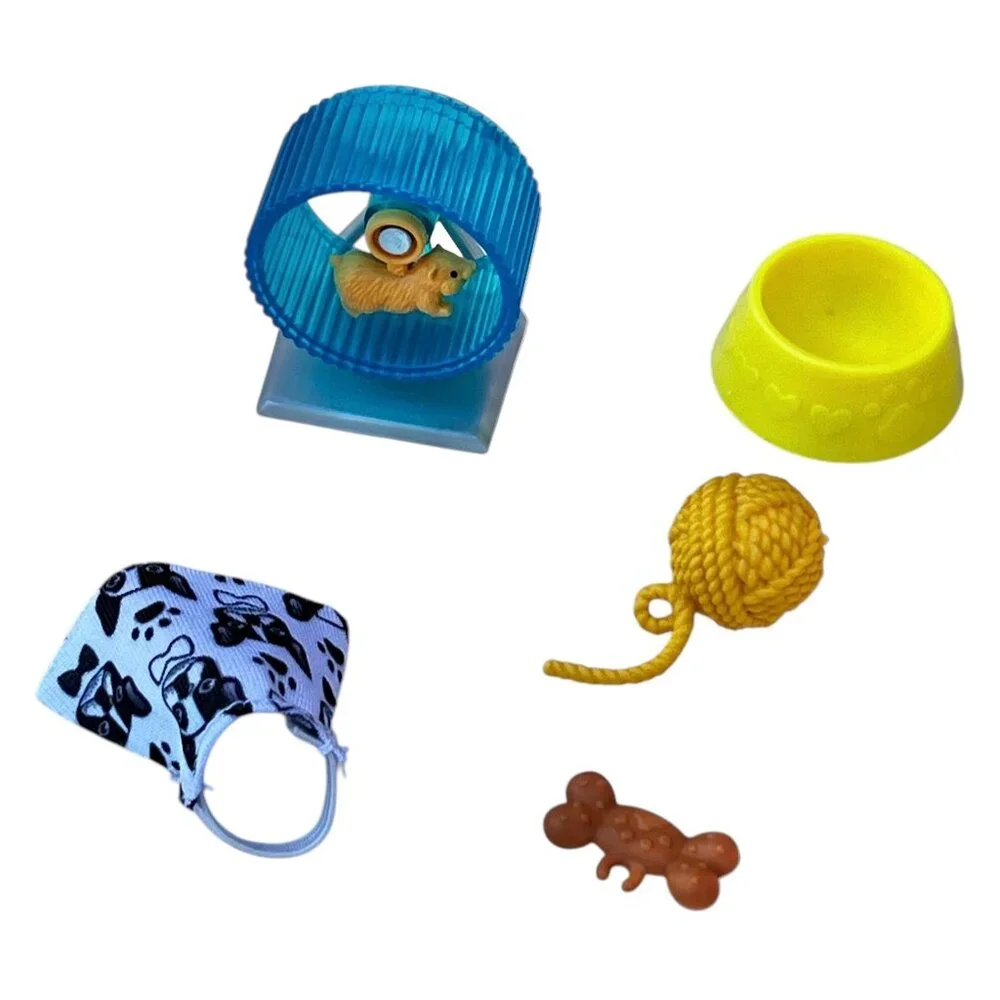 Barbie Pet Care Playset Doll Accessories 5 Pets Carrier Shelving Supplies